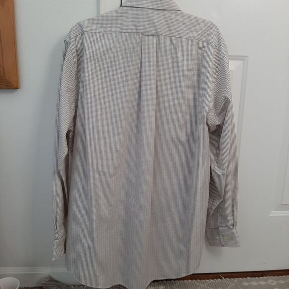 DOCKERS Iron Free Down Down Shirt Cotton Blend Large Cream Tan - Picture 2 of 11